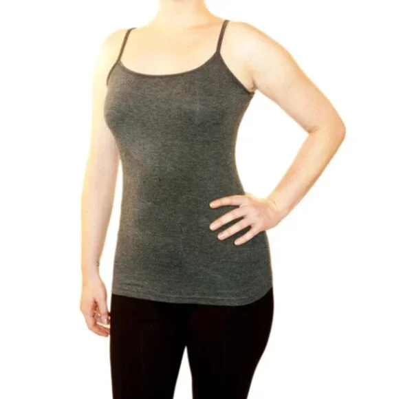 Wayi Classic Scoop Neck Snug Camisole Dark Gray - Picture 3 of 3